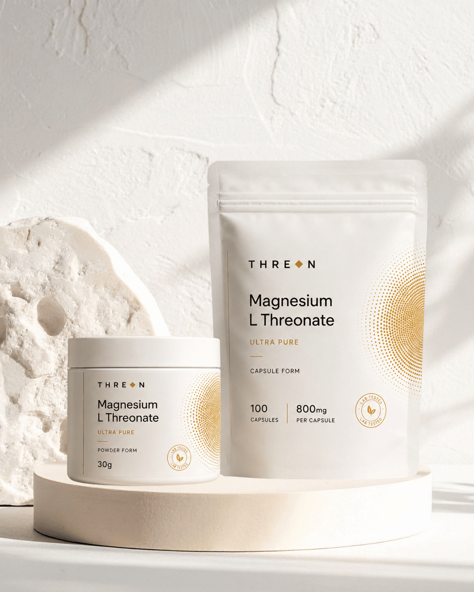 THREON Magnezijum L-Treonat — prah i kapsule, premium dietary supplement